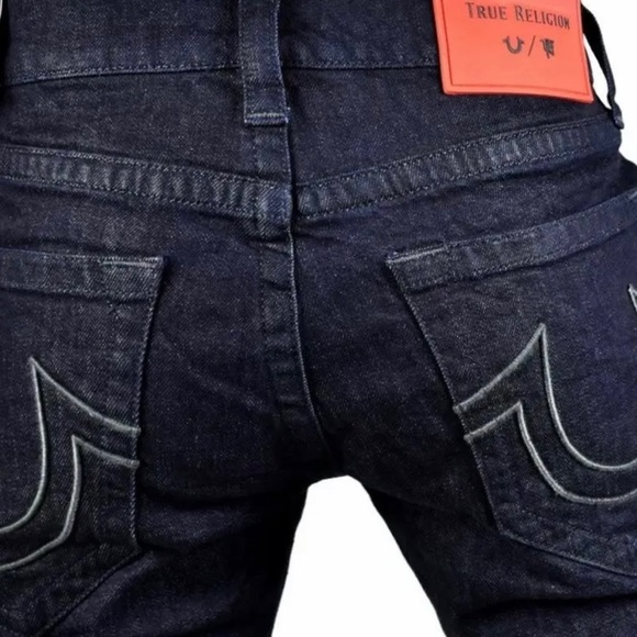 True Religion Manchester Dk Blue Mens Jeans with red label, Size 32, inseam 33” - Picture 8 of 12